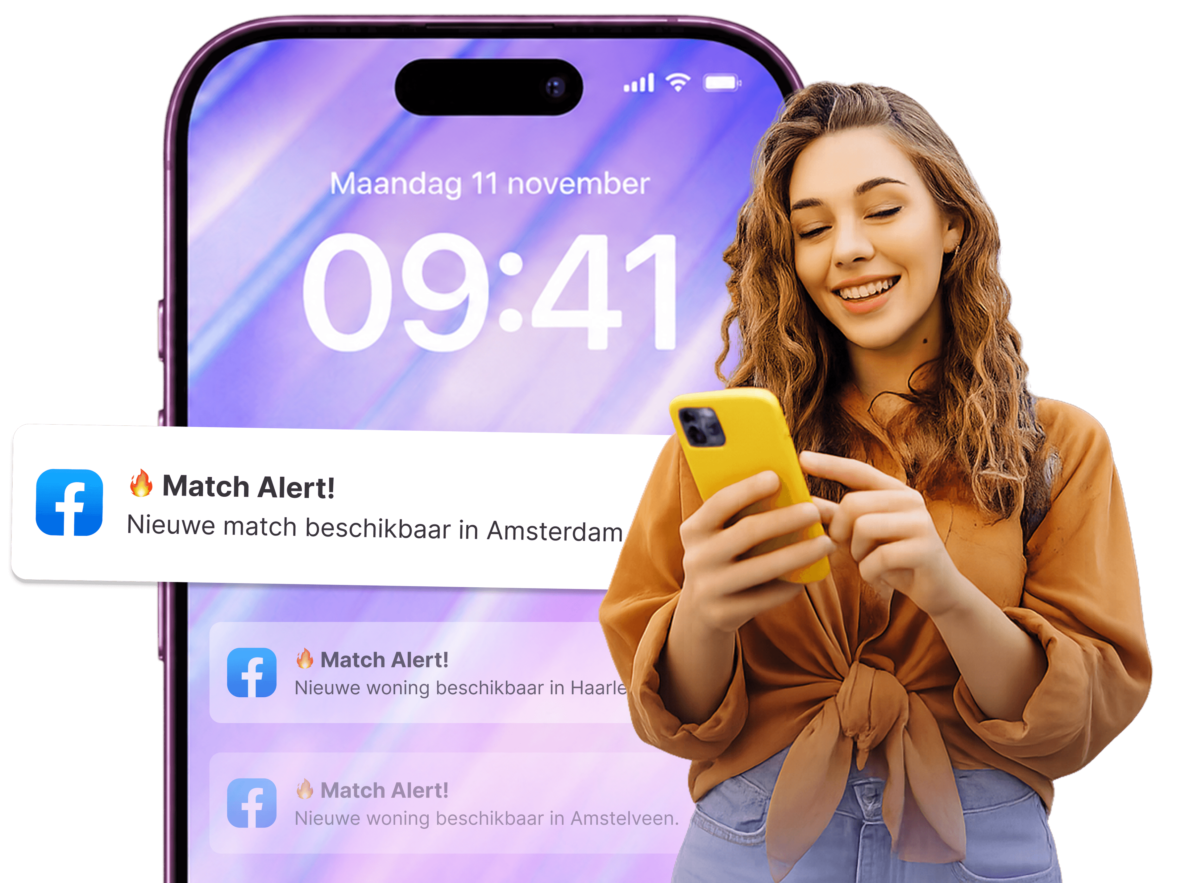 Push-notificatie op je telefoon zodra er een woningruil-match is